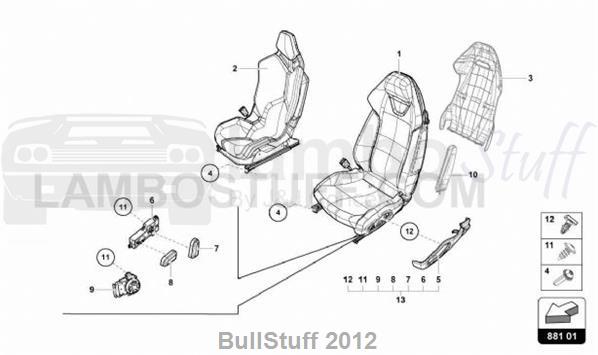 2017 Lamborghini HURACAN LP580-2 SPYDER CANADA SEAT (881.01.00)